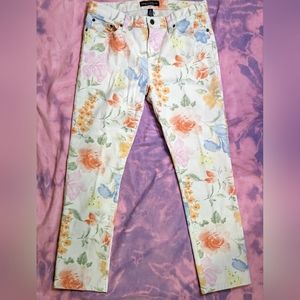 10 Lauren Ralph Lauren Modern Straight Ankle Floral white jeans pants pattern